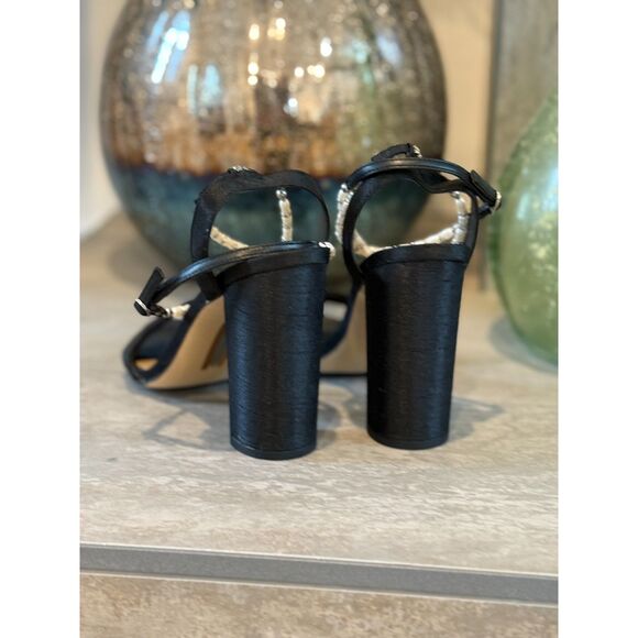 Sam Edelman Yanelli Black Silk Sandal Size 10 - Picture 5 of 8